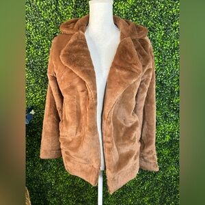 Nwt‎ Aerie chocolate Brown Teddy Jacket oversized fit